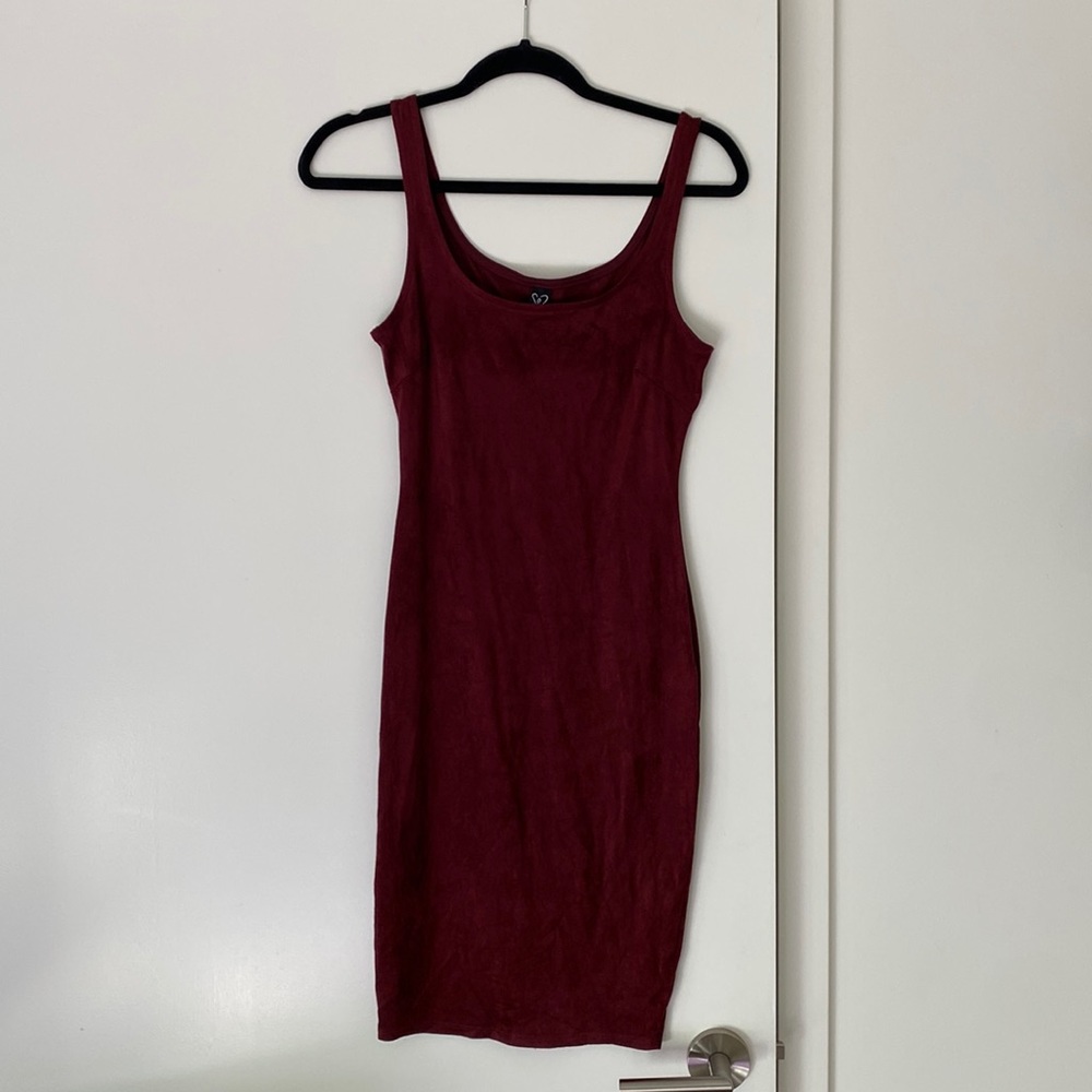 Maroon bodycon midi dress